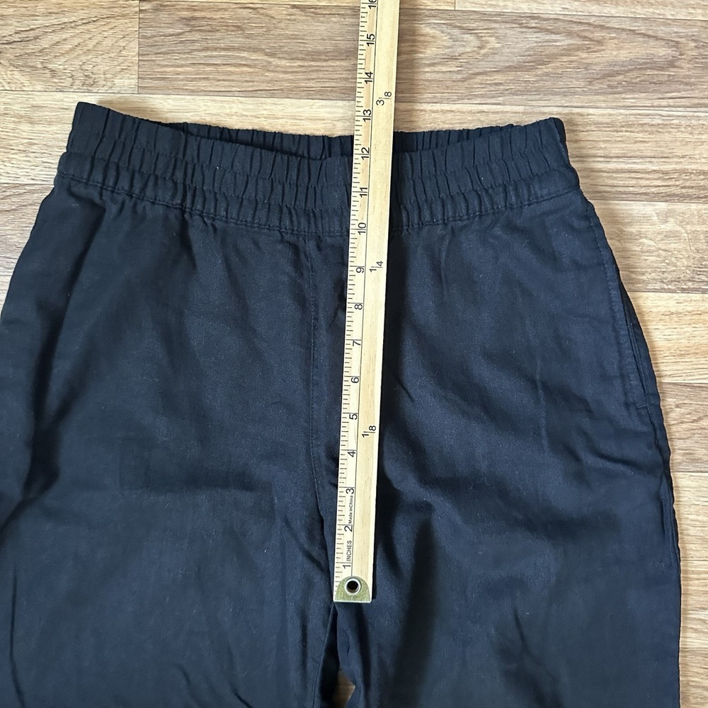 Old Navy High Rise Linen Blend Wide Leg Pants Size S Tall Black Beachy Coastal - Picture 6 of 8